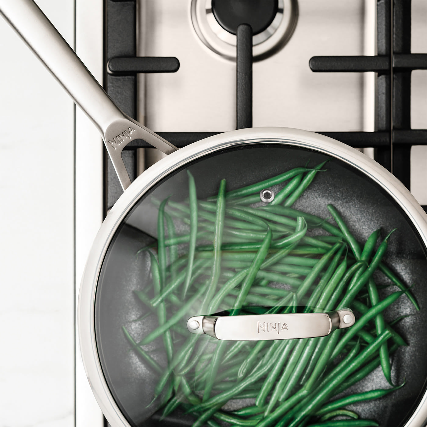 Ninja ZEROSTICK Stainless Steel 26cm Sauté Pan with Lid Ninja